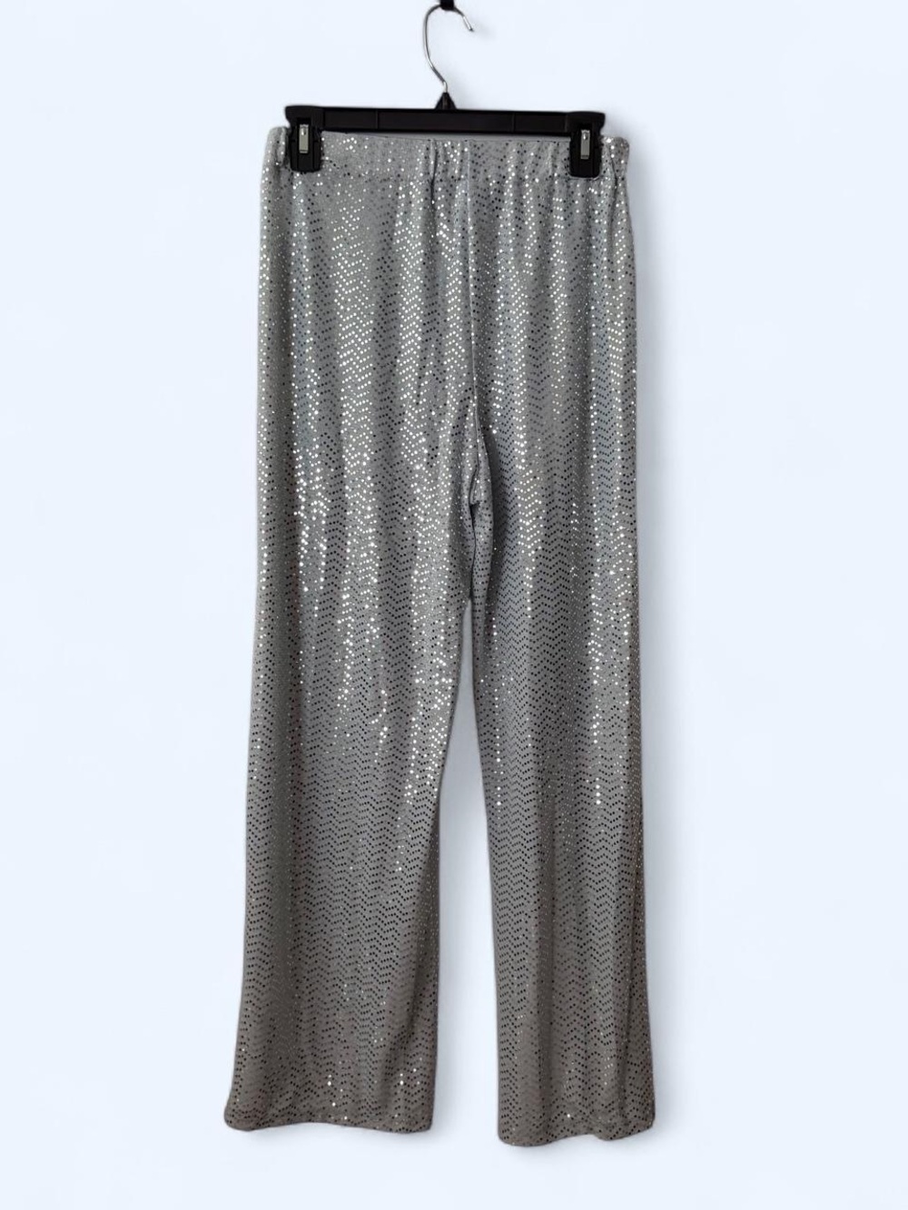 NWT Emily Silver Sequin Wide-Leg Evening Pants - Picture 2 of 3